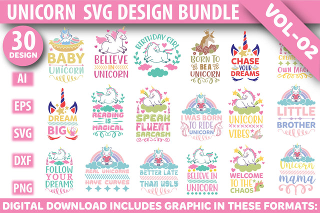 Unicorn SVG Design Bundle SVG Rupkotha 