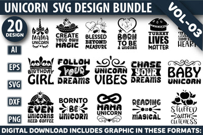 Unicorn Svg Design Bundle SVG Rupkotha 