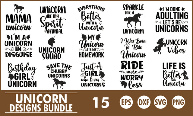 Unicorn SVG Designs Bundle SVG PatternFeed8 