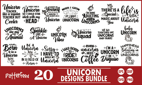 Unicorn SVG Designs Bundle SVG PatternFeed8 