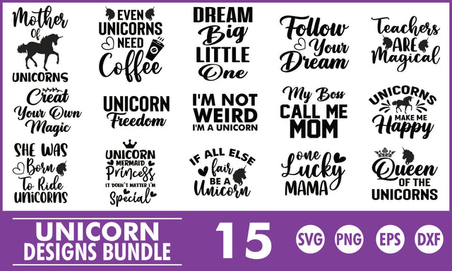 Unicorn SVG Designs Bundle SVG PatternFeed8 