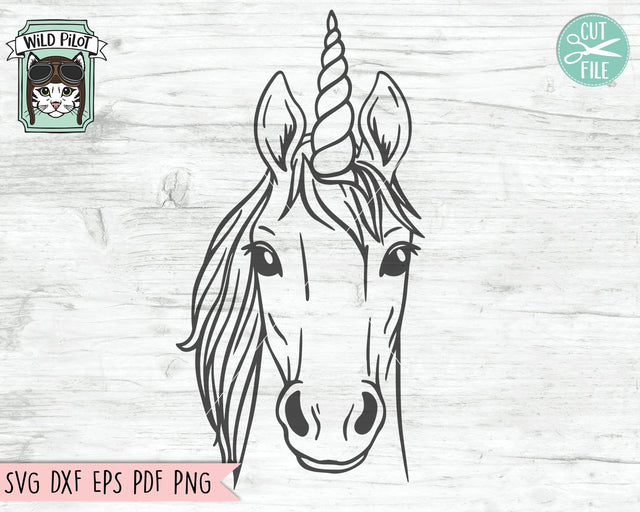 Unicorn SVG File, Unicorn Cut File, Animal Face SVG, Cute Unicorn SVG, Unicorn Face SVG Cut File, Animal SVG File, Animal Face SVG, Unicorn SVG Cut File SVG Wild Pilot 