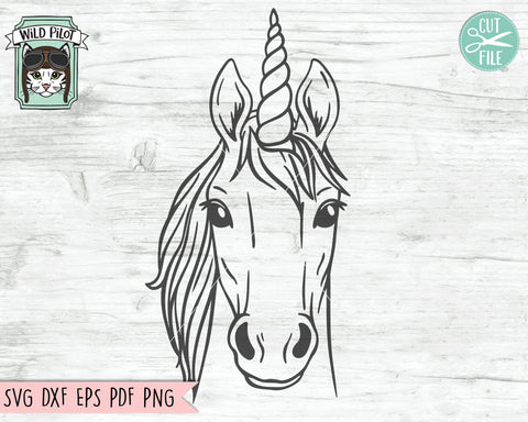 Unicorn SVG File, Unicorn Cut File, Animal Face SVG, Cute Unicorn SVG, Unicorn Face SVG Cut File, Animal SVG File, Animal Face SVG, Unicorn SVG Cut File SVG Wild Pilot 