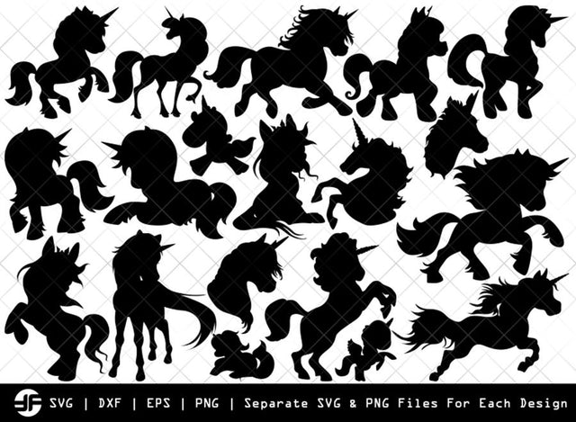 Unicorn SVG | Kids Unicorn Silhouette Bundle | SVG Cut File SVG ETC Craft 