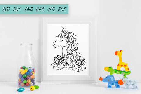 Unicorn SVG, Sunflower SVG, Floral Unicorn SVG SVG Irina Ostapenko 