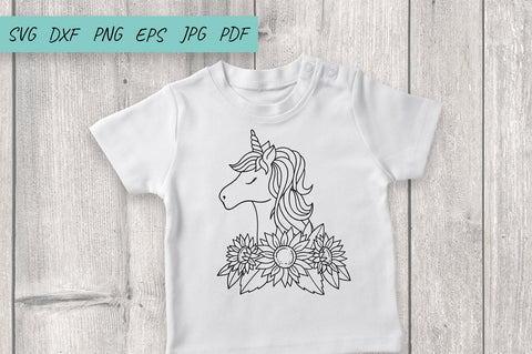 Unicorn SVG, Sunflower SVG, Floral Unicorn SVG SVG Irina Ostapenko 