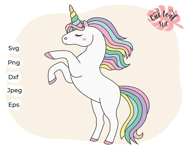 Unicorn svg, Unicorn clipart, Unicorn png, Unicorn birthday svg, unicorn horn, unicorn clip art, cute unicorn svg, silhouette cricut file SVG CutLeafSvg 