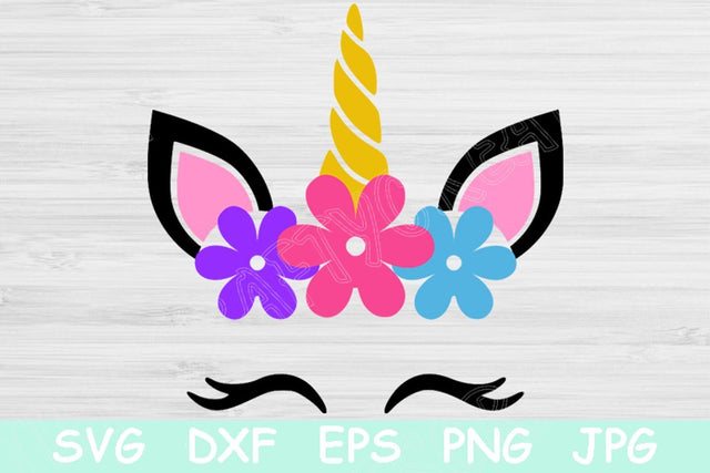 Unicorn Svg, Unicorn Face Svg. Unicorn Vector with Eyelashes for Girls Birthday. Unicorn Clipart Head Cut Files for Cricut and Silhouette. SVG TiffsCraftyCreations 