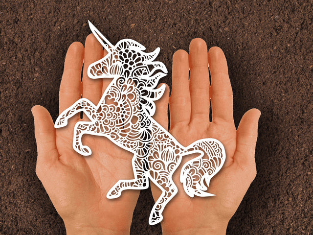 Unicorn Swirl Paper cut SVG Johan Ru designs 
