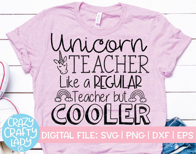 Unicorn Teacher SVG Crazy Crafty Lady Co. 