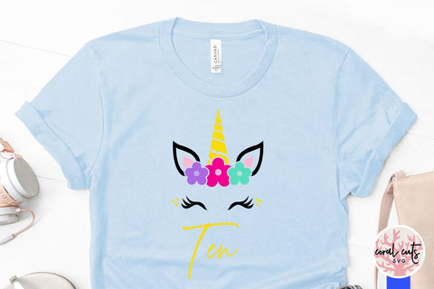 Unicorn ten - Birthday SVG EPS DXF PNG Cutting File SVG CoralCutsSVG 