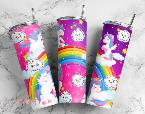 Unicorn Tumbler, Skinny Tumbler 20oz Design, Sublimation Design Download, Digital png Sublimation CaldwellArt 