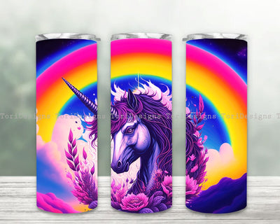 Unicorn Tumbler Template Png, Rainbow Tumbler Design, 20 oz Skinny Tumbler Wrap, Rainbow Unicorn Tumbler Wrap, Sublimation ToriDesigns 