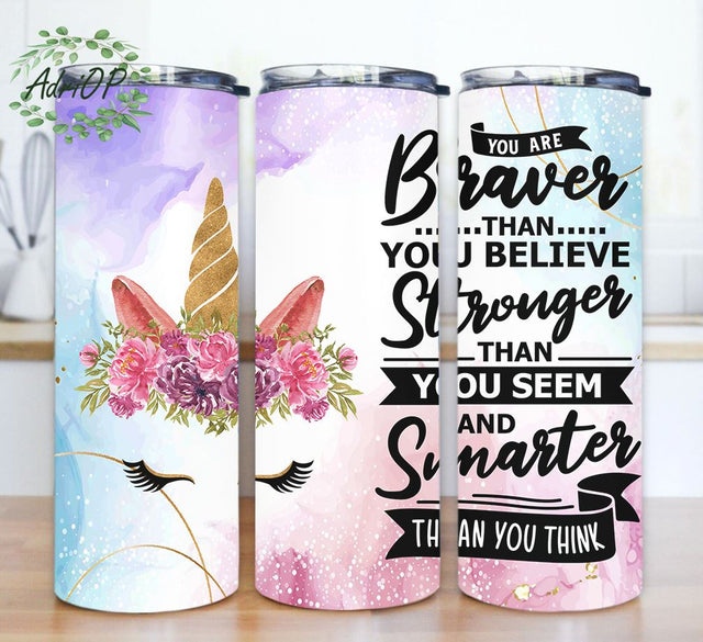Unicorn Tumbler Wrap, Kids Tumbler PNG Instant Download, Unicorn Tumbler PNG 20 oz Skinny Tumbler Sublimation Designs Digital Download Sublimation AdriOP 