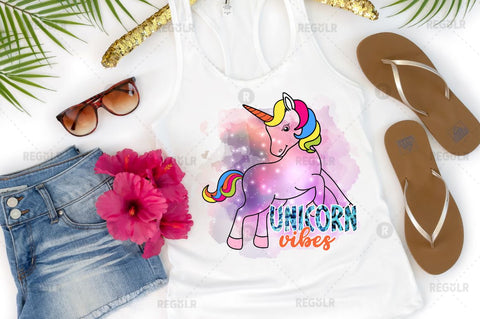 Unicorn Vibes Sublimation PNG Sublimation Regulrcrative 