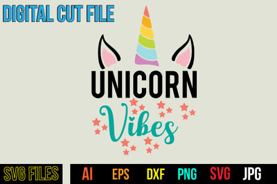 Unicorn Vibes SVG Cut File SVG BlackCatsMedia 