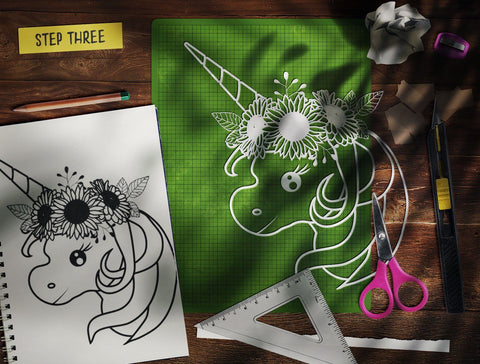 Unicorn With Sun Flower Svg Cut File SVG Sintegra 