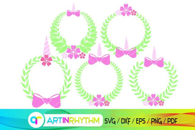 unicorn wreath svg bundle SVG Artinrhythm shop 