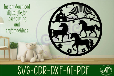 Unicorns wall art sign, SVG file. vector file SVG APInspireddesigns 