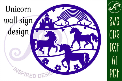 Unicorns wall art sign, SVG file. vector file SVG APInspireddesigns 