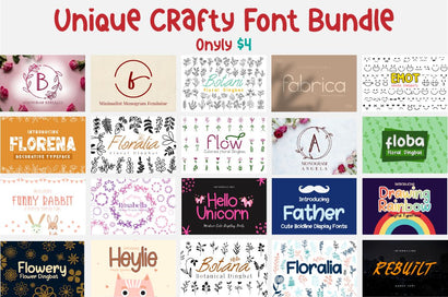 Unique Craft Font Bundle | Dingbat & Display font Font Masyafi Studio 