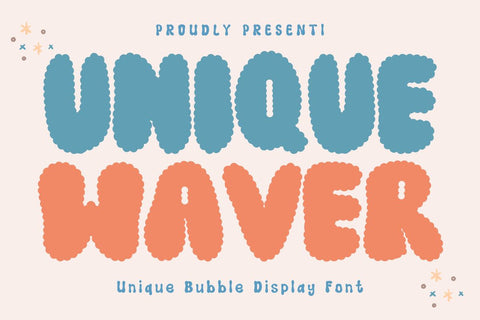 Unique Waver - Unique Bubble Display Font Font Masyafi Studio 