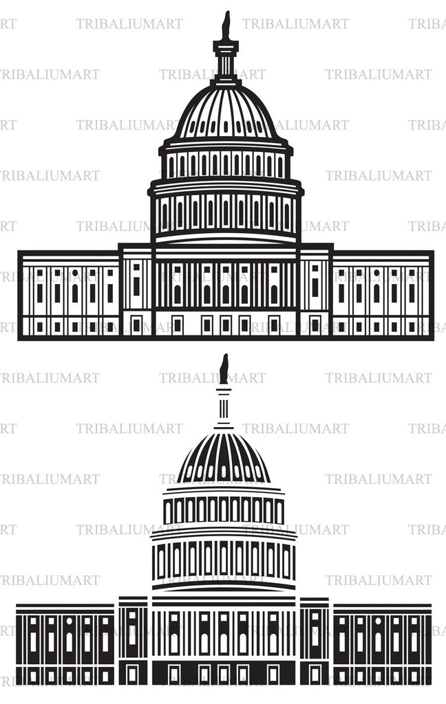 United States Capitol (Washington D.C.). Cut files for Cricut. Clip Art ...