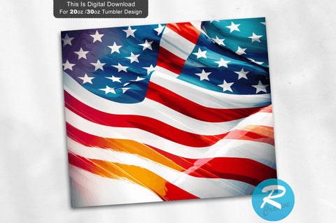 United States Flag US Flag 20 oz / 30 oz Tumbler PNG Sublimation Regulrcrative 