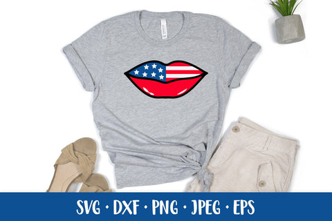 United States of America patriotic lips. 4th of July SVG SVG LaBelezoka 