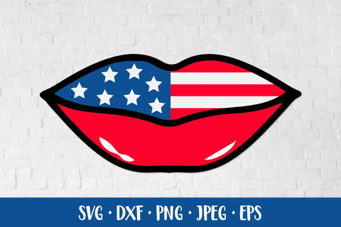 United States of America patriotic lips. 4th of July SVG SVG LaBelezoka 