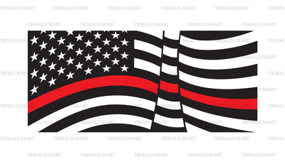 United States of America Thin Red Line (firefighter) flag SVG TribaliumArtSF 