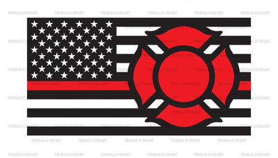 United States of America Thin Red Line (firefighter) flag SVG TribaliumArtSF 