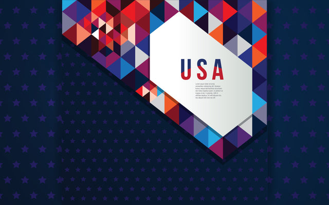 United States of America USA flag with abstract polygon geometric shape background template SVG naemmiah021 