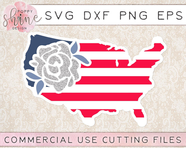United States Rose SVG Poppy Shine Design 