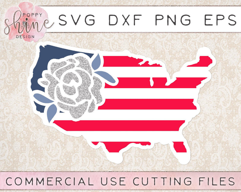 United States Rose SVG Poppy Shine Design 