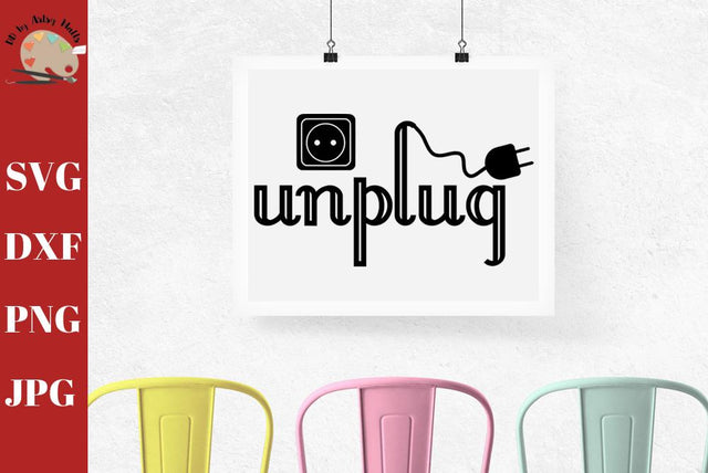 Unplug - unplugged wedding sign svg - unplugged ceremony - no phones svg dxf png jpg SVG The Artsy Spot 