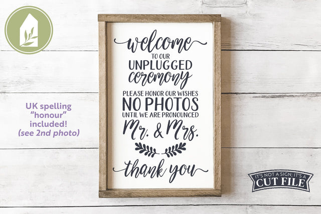 Unplugged Ceremony SVG | Wedding SVG | Unplugged Wedding SVG LilleJuniper 