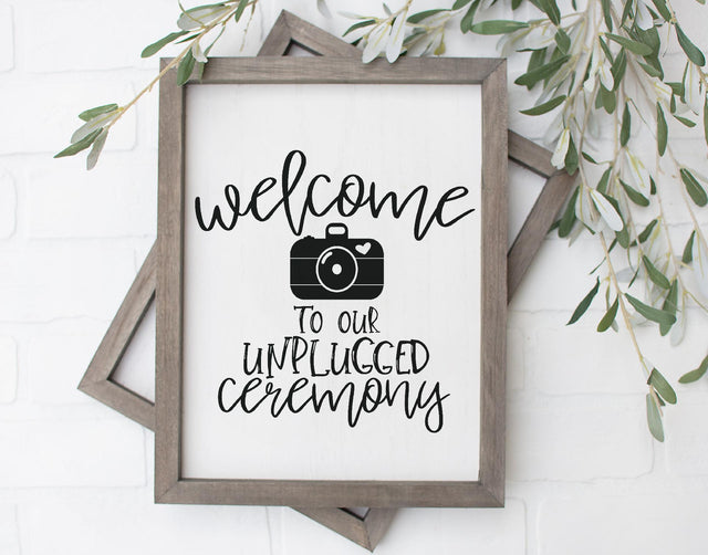 Unplugged Wedding Ceremony Sign SVG SVG So Fontsy Design Shop 