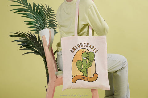 Untouchable fighter cactus SVG illustration. SVG Arts By Naty 