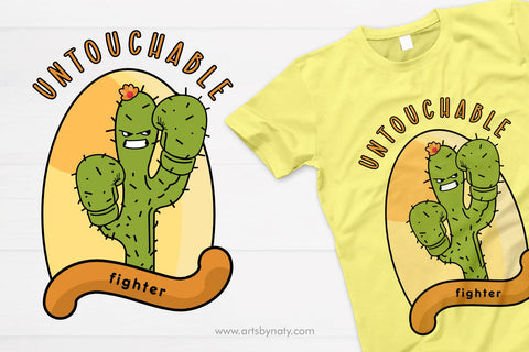 Untouchable fighter cactus SVG illustration. SVG Arts By Naty 