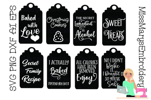 Updated Food Gift Tags SVG MissMarysEmbroidery 