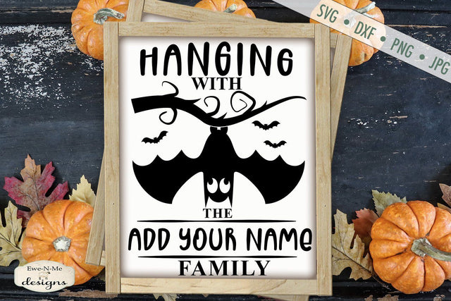 Upside Down Bat - Hanging With Family - Halloween SVG SVG Ewe-N-Me Designs 