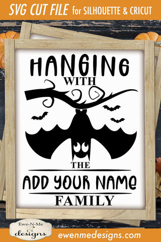 Upside Down Bat - Hanging With Family - Halloween SVG SVG Ewe-N-Me Designs 