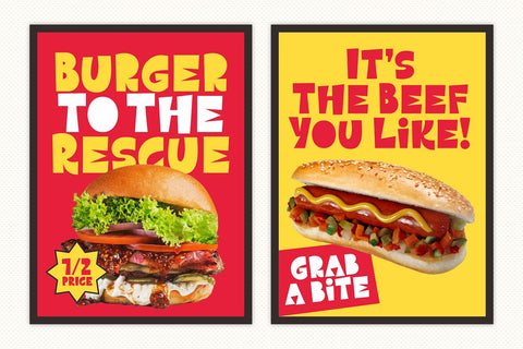 Urgent Burger - Papercut Style Font Font Four Lines Std. 