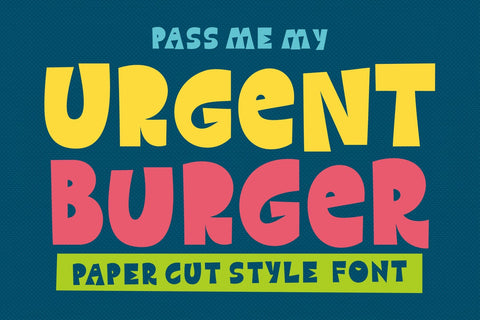Urgent Burger - Papercut Style Font Font Four Lines Std. 