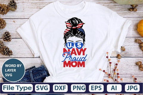 U.S Navy Proud Mom SVG Cut File SVG DesignPlante 503 
