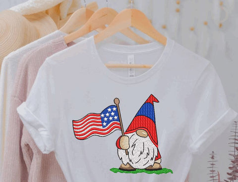 US Patriotic Gnome Machine Embroidery Design Embroidery/Applique DESIGNS Canada Embroidery 