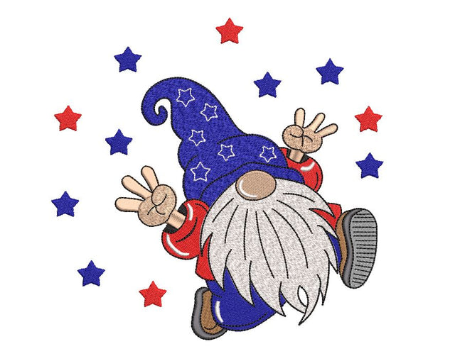 US Patriotic Gnome Machine Embroidery Design Embroidery/Applique DESIGNS Canada Embroidery 