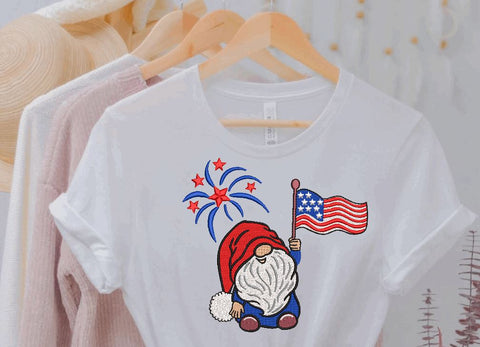 US Patriotic Gnome Machine Embroidery Design Embroidery/Applique DESIGNS Canada Embroidery 