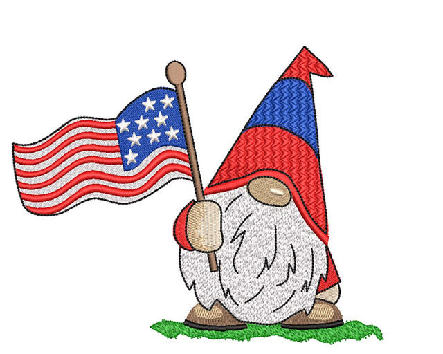 US Patriotic Gnome Machine Embroidery Design Embroidery/Applique DESIGNS Canada Embroidery 